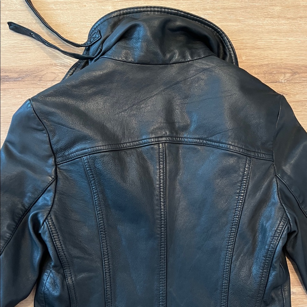ALL SAINTS Black Belvedere Leather Moto Jacket Size - US 2 UK 6 - Picture 15 of 15